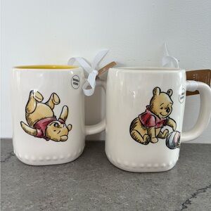 Winnie the Pooh Rae Dunn  Mug Set - with Yellow & Red Accents